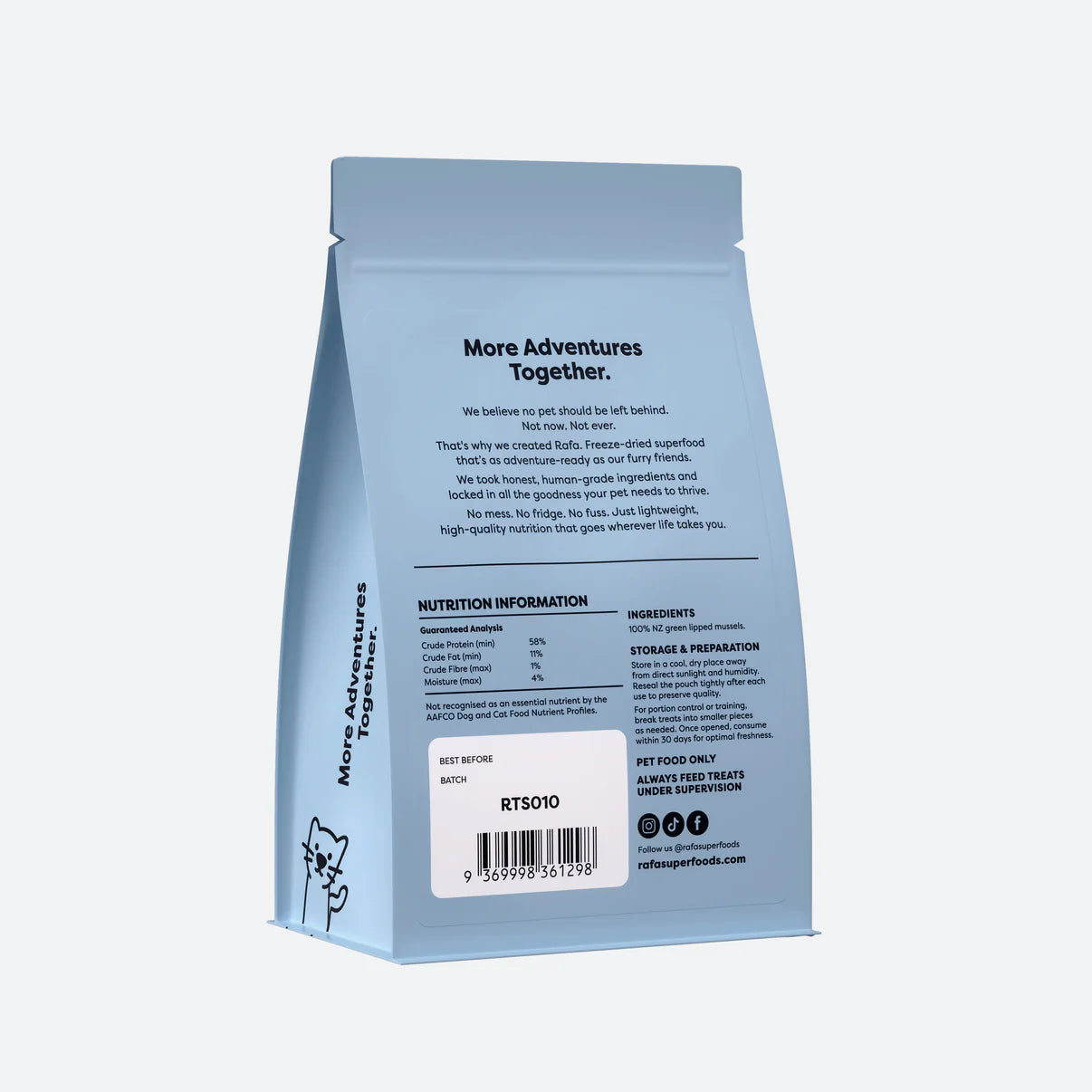 RAFA Raw Freeze-Dried Treats | Human-Grade Lipped Mussels 60g