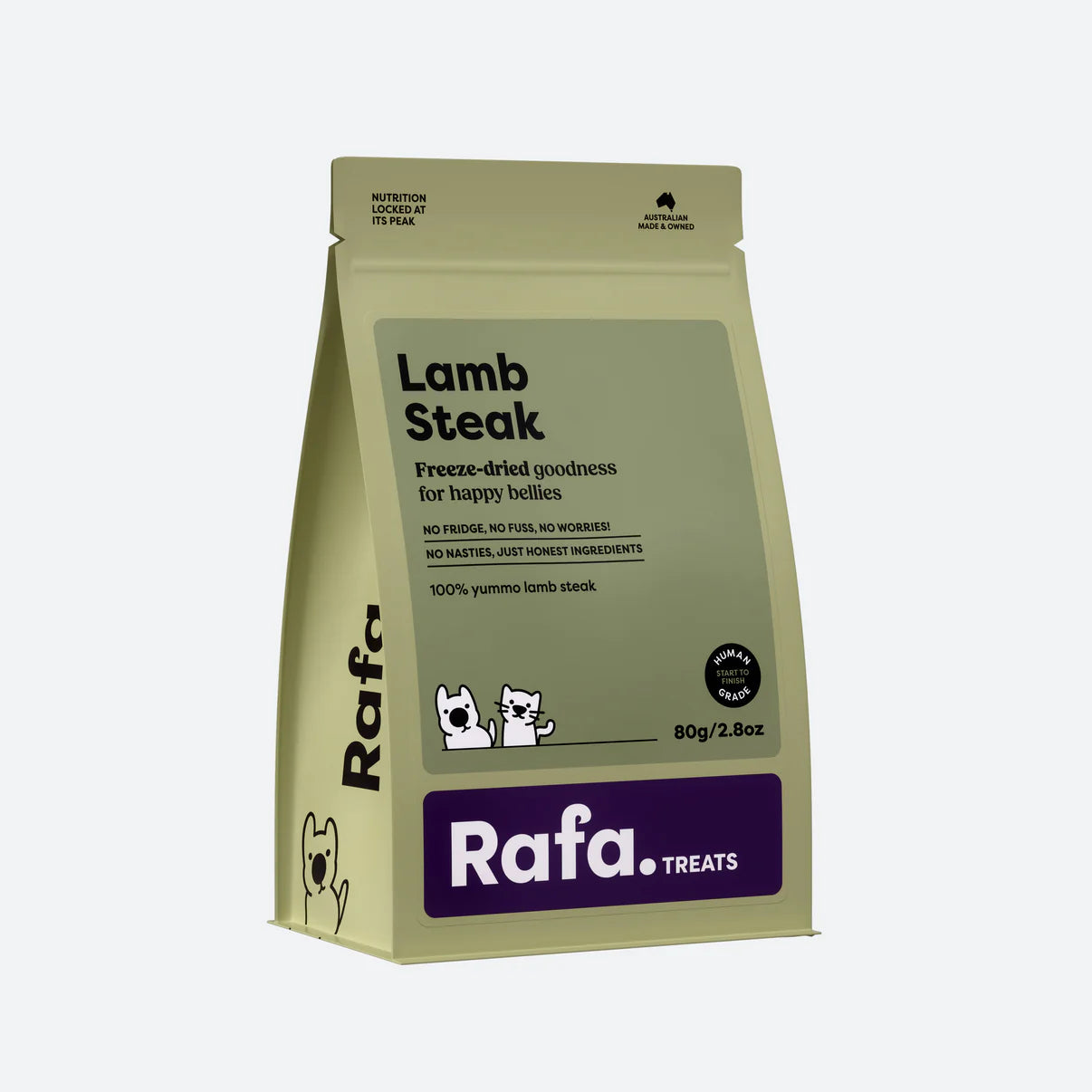 RAFA Raw Freeze-Dried Treats | Human-Grade Lamb Steak 80g