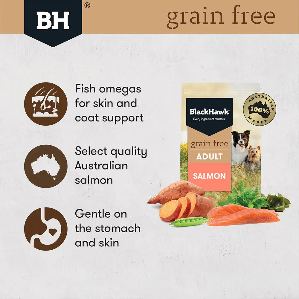 Black Hawk Adult Dog Dry Food Grain Free Tasmanian Salmon
