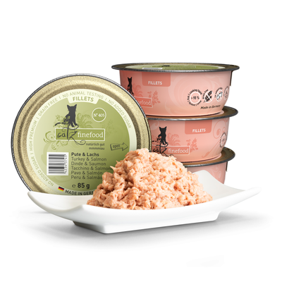 Catz Finefood Fillets No. 405-Turkey, Chicken and Salmon In Jelly 85g