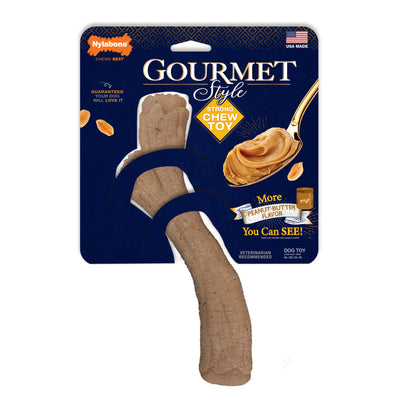 Nylabone Dog Chew Toy Strong Chew Gourmet Style Stick - Peanut Butter