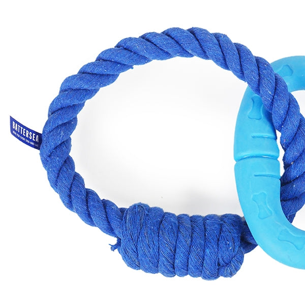Rosewood Dog Toy Battersea Rope and Rubber Triangle