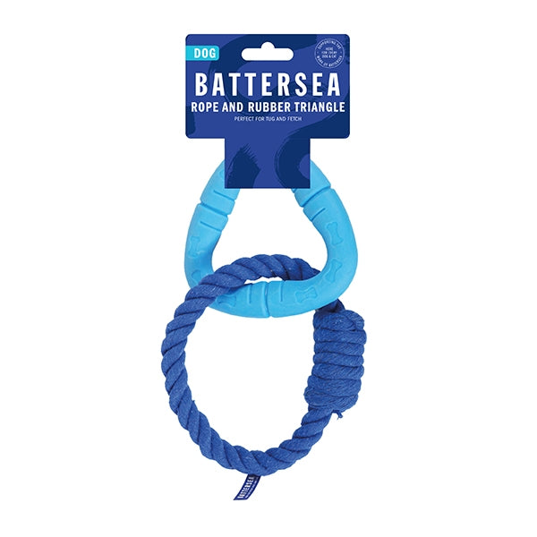 Rosewood Dog Toy Battersea Rope and Rubber Triangle