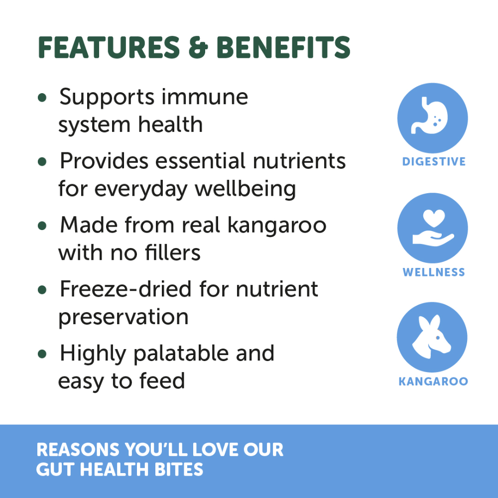 NAS Natural Animal Solutions - Freeze Formed ™ Gut Health Bites For Dogs and Cats