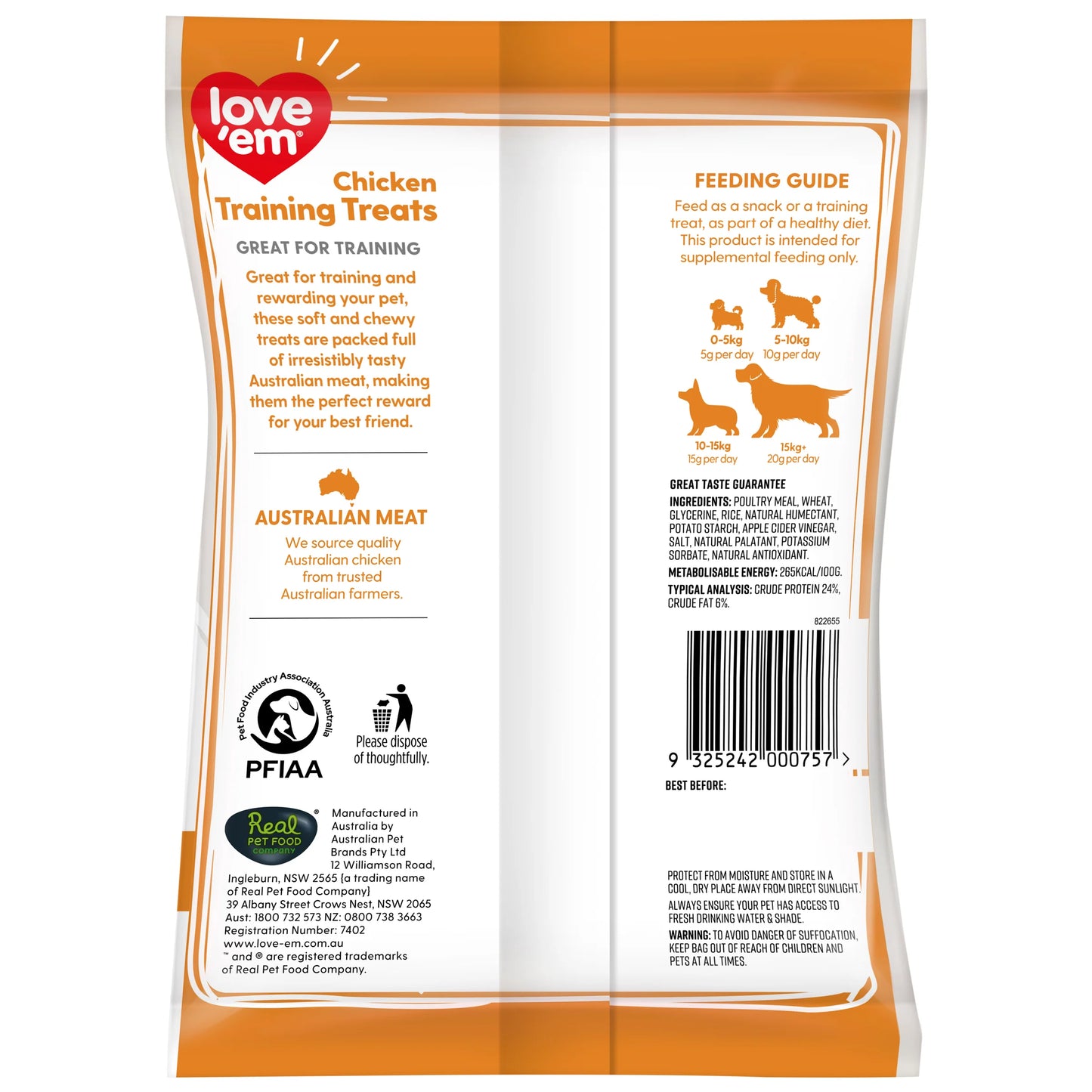 Love Em Dog Treats Chicken Training Treats 200g