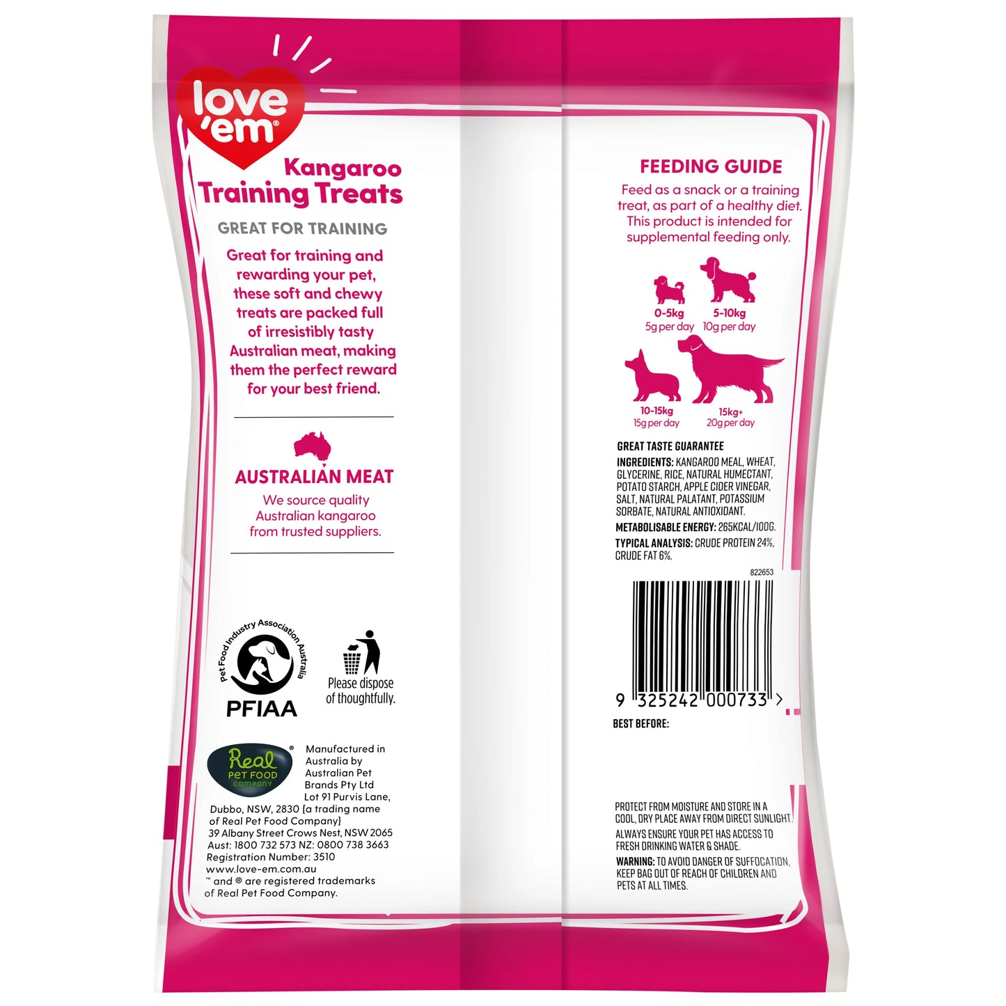 Love Em Dog Treats Kangaroo Training Treats