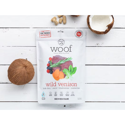 The New Zealand Natural Woof Freeze Dried Dog Food Wild Venison 280g