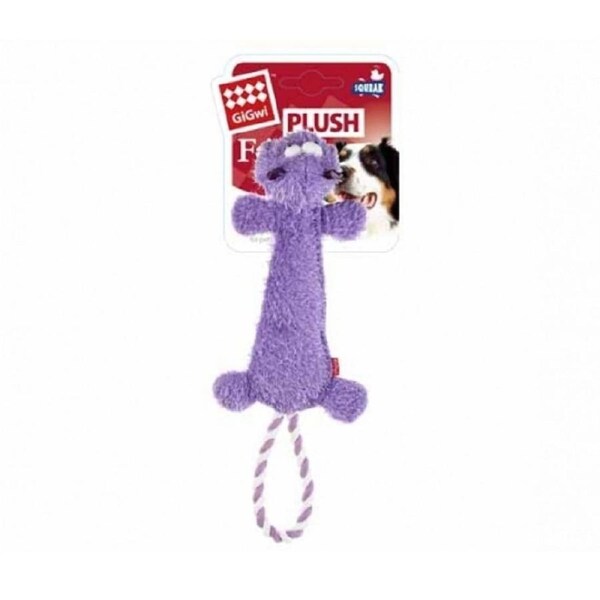GiGwi Dog Toy - Plush Friends Durable Hippo with Squeaker