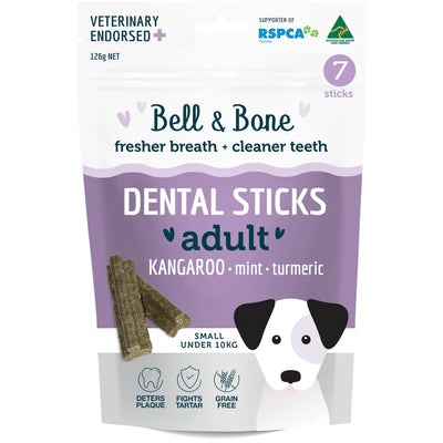 Bell and Bone Dog Dental Sticks - Kangaroo, Mint and Turmeric