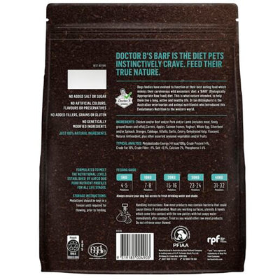 Doctor B's BARF Frozen Adult Dog Food Medallions Combo Recipe 1kg