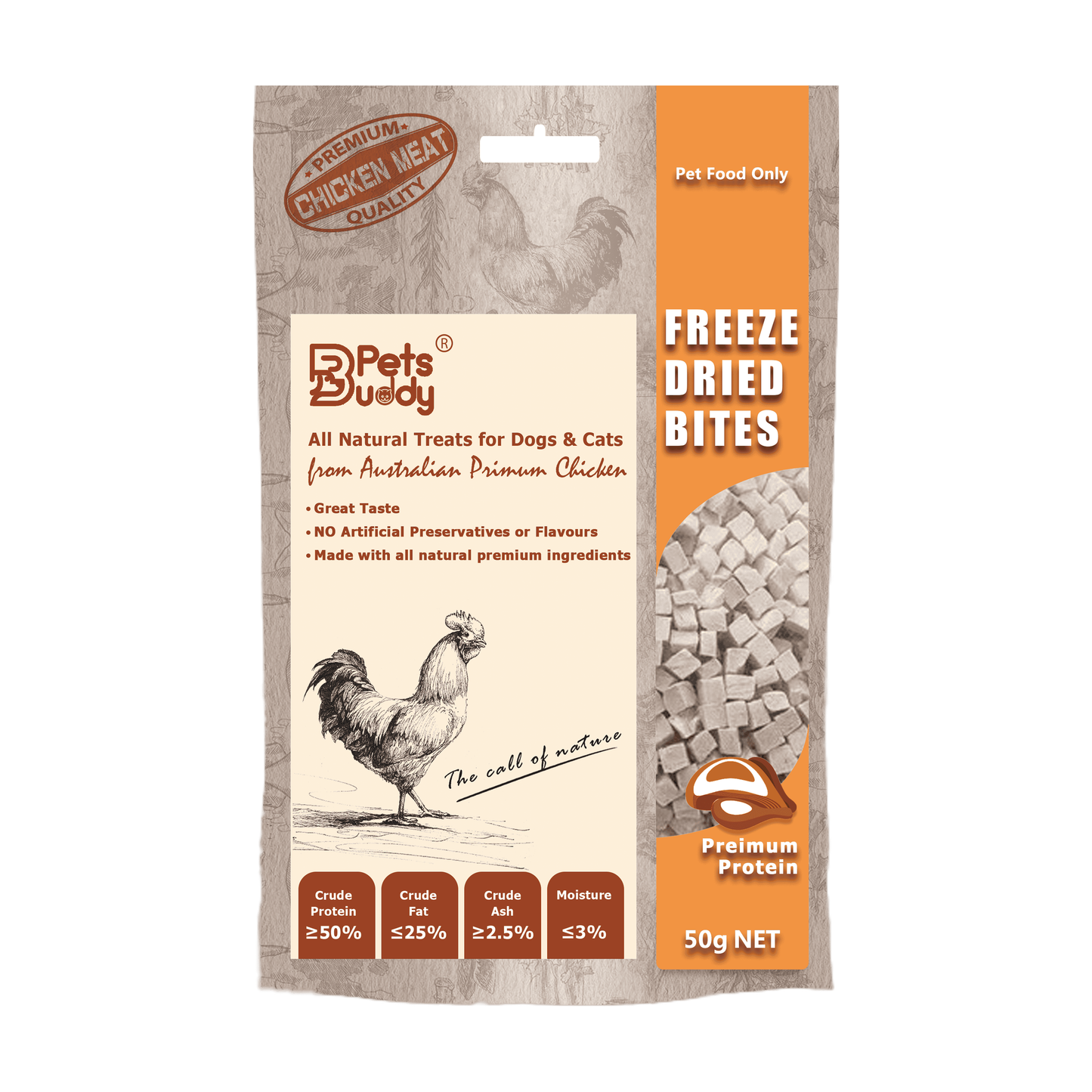 PetsBuddy Freeze Dried Chicken Breast 50g