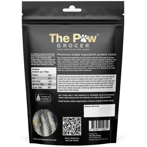 The Paw Grocer - Freeze Dried Sardines 72g
