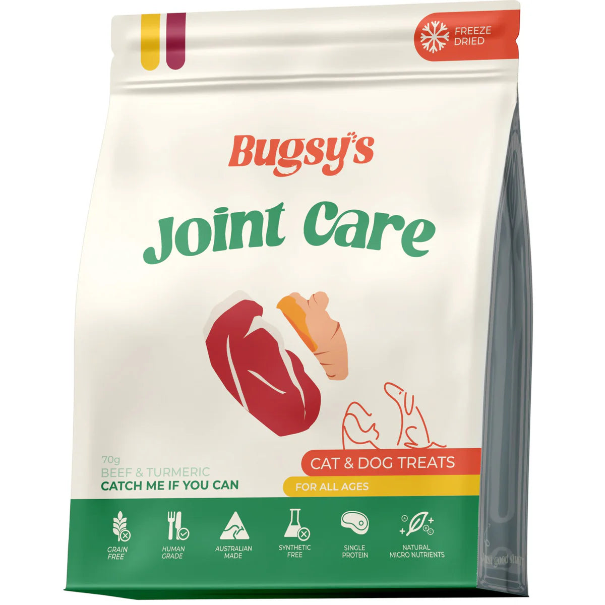 Bugsy's Freeze-Dried Pet Treat - Beef & Turmeric 70g