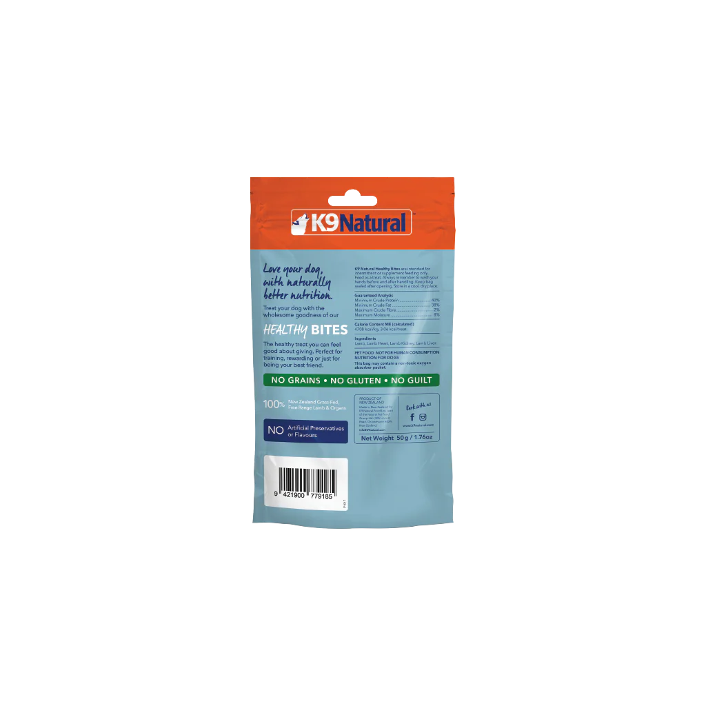 K9 Natural Lamb & Organs Healthy Bites Dog Treats 50g