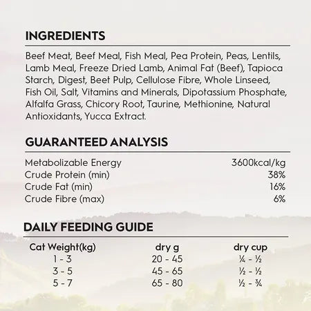 TRILOGY Adult Cat Dry Food - Beef 1.8kg