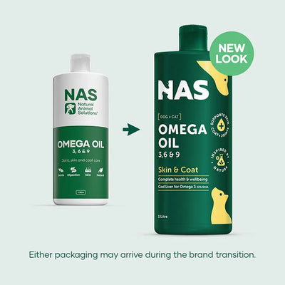 NAS Natural Animal Solutions - Omega 3,6 & 9 Oil 1000ml For Pets