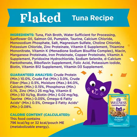WELLNESS Core Wet Cat Food Appetizing Entrees Flaked Tuna in Broth 40g x 8