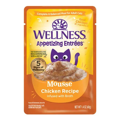 WELLNESS Core Wet Cat Food Appetizing Entrees Mousse Chicken Infused with Broth 40g x 8