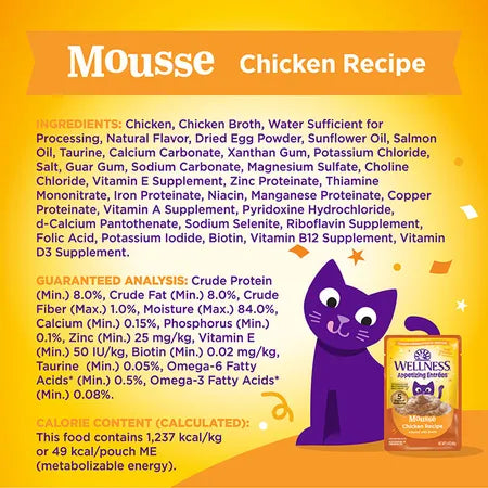 WELLNESS Core Wet Cat Food Appetizing Entrees Mousse Chicken Infused with Broth 40g x 8