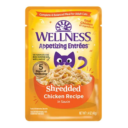 WELLNESS Core Wet Cat Food Appetizing Entrees Shredded Chicken in Sauce 40g x 8