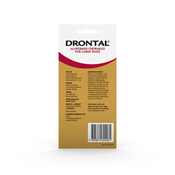 Drontal Allwormer Chew For Large Dogs 2 Pack