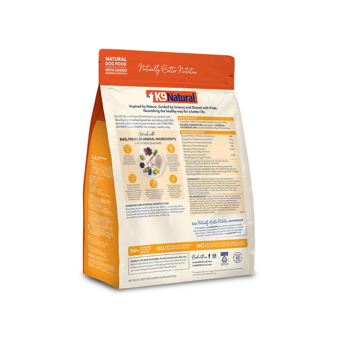 K9 Natural Chicken Feast Freeze-Dried Dog Food