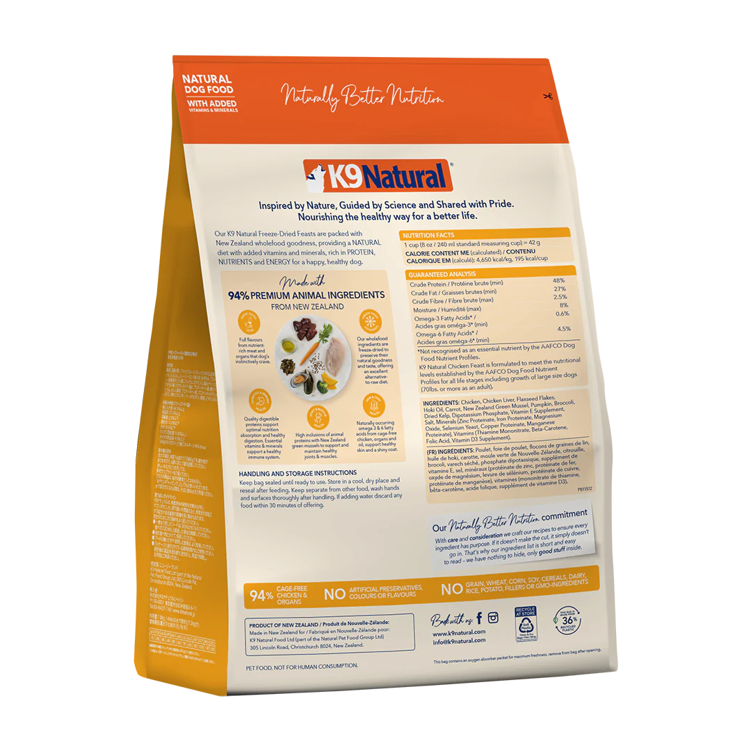 K9 Natural Chicken Feast Freeze-Dried Dog Food