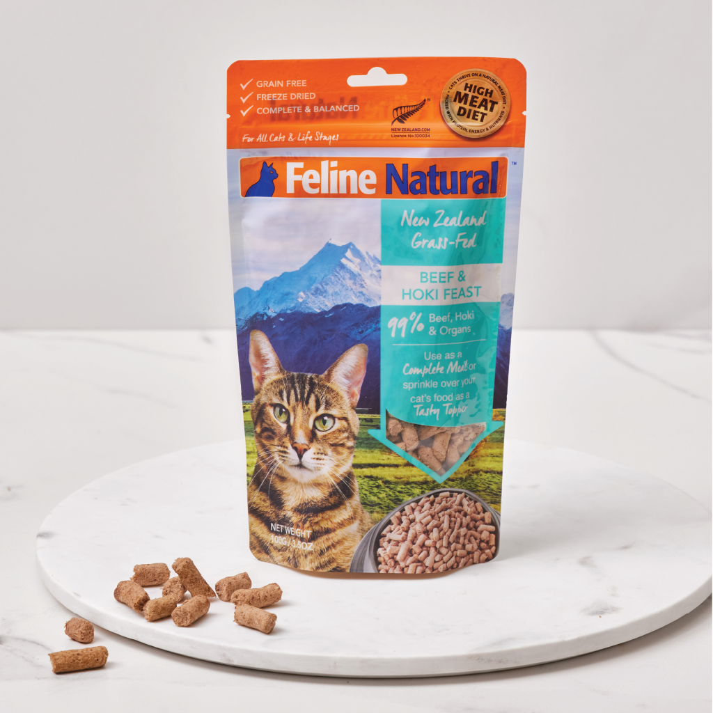 Feline Natural Beef & Hoki Freeze Dried Cat Food 100g/320g/800g
