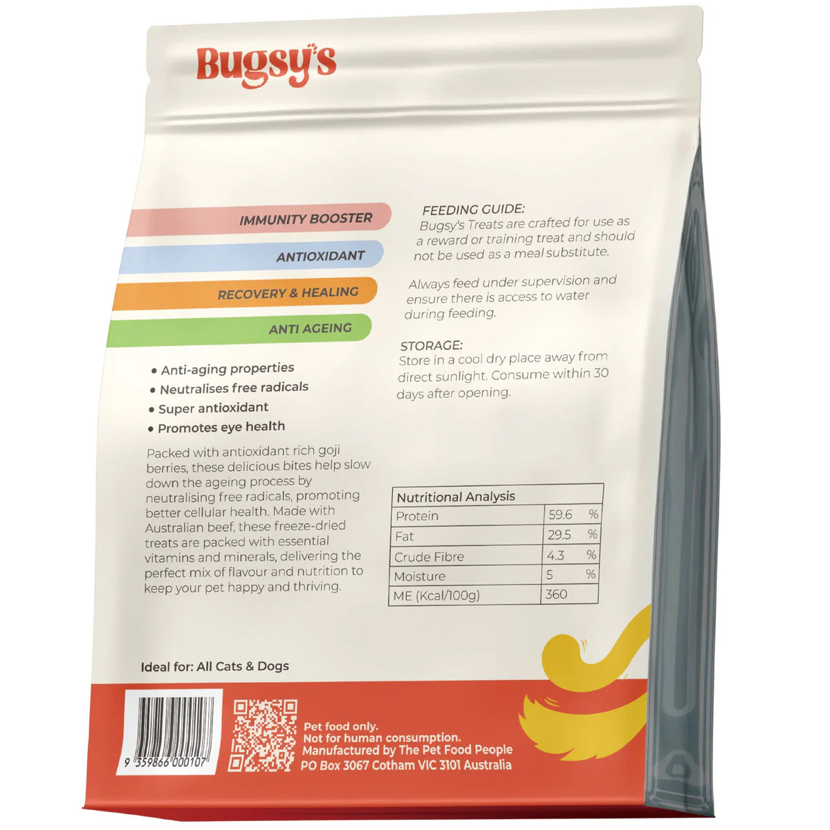 Bugsy's Freeze-Dried Pet Treat - Beef & Goji Berry 70g