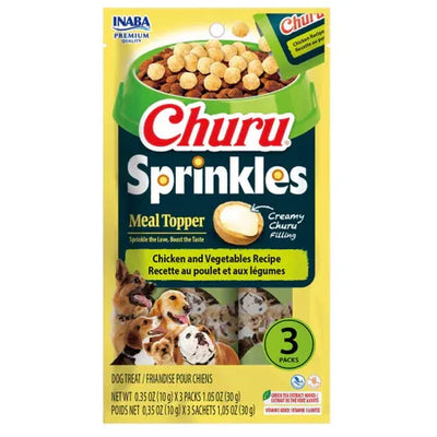INABA Dog Churu Sprinkles Meal Topper Chicken & Vegetables 30G