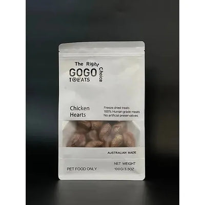GOGO TREATS - Freeze-Dried Chicken Hearts 100g