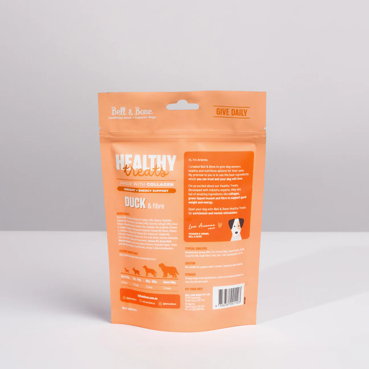 Bell and Bone Healthy Treats - Duck & Fibre for weight and energy support