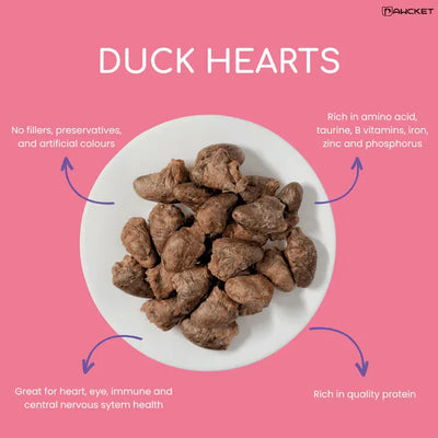 PAWCKET-Freeze Dried Raw Duck Heart Treat 80g