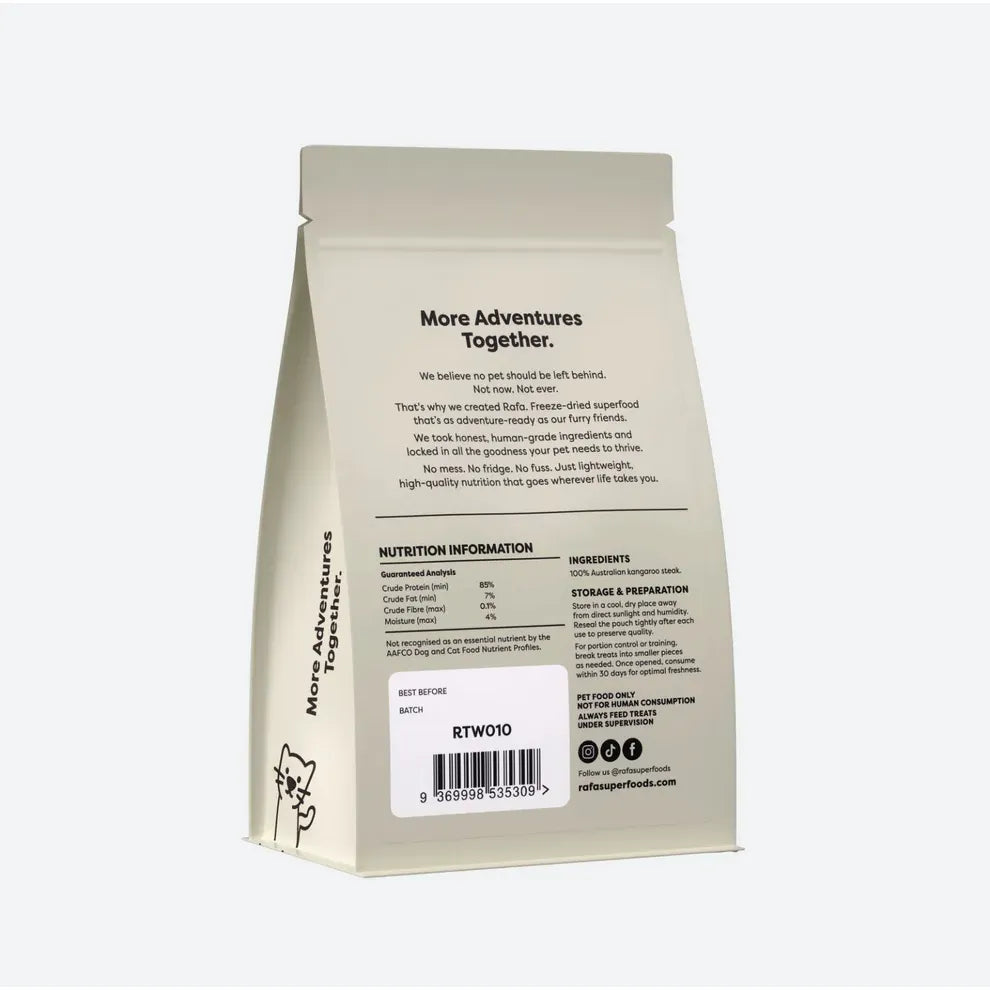 RAFA Raw Freeze-Dried Treats | Human-Grade Kangaroo Steak 70g