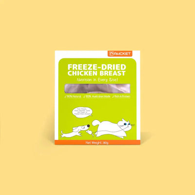 PAWCKET-Freeze Dried Free Range Raw Chicken Breast 80g