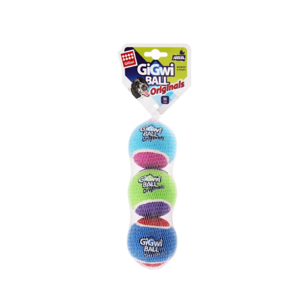 GiGwi Dog Toy - Tennis Ball Medium 3PK