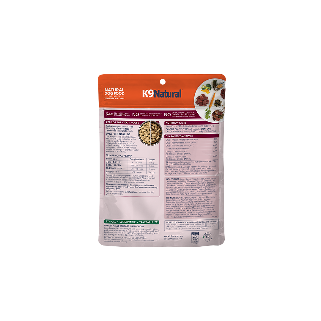 K9 Natural Lamb & Venison Feast Freeze-Dried Topper 100g