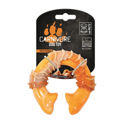 M-PETS CARNIVORE Dog Toy Boomerang Bone - Bacon Flavor (Yellow)