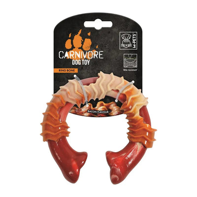 M-PETS CARNIVORE Dog Toy Boomerang Bone - Bacon Flavor (Red)