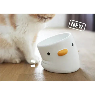 PURROOM Elevated Chick Ceramic Pet Bowl - Tilted (NEW)