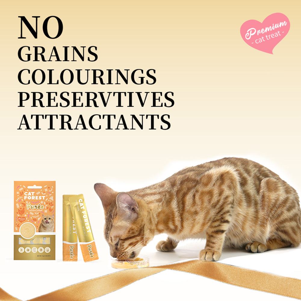 CAT FOREST Puree Cat Treats Tuna & Tuna Roe/Whitefish Variety 12g x 48