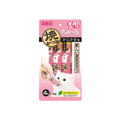 CIAO Grilled Tuna Churu Puree Crab Flavour Cat Treats 12gx4