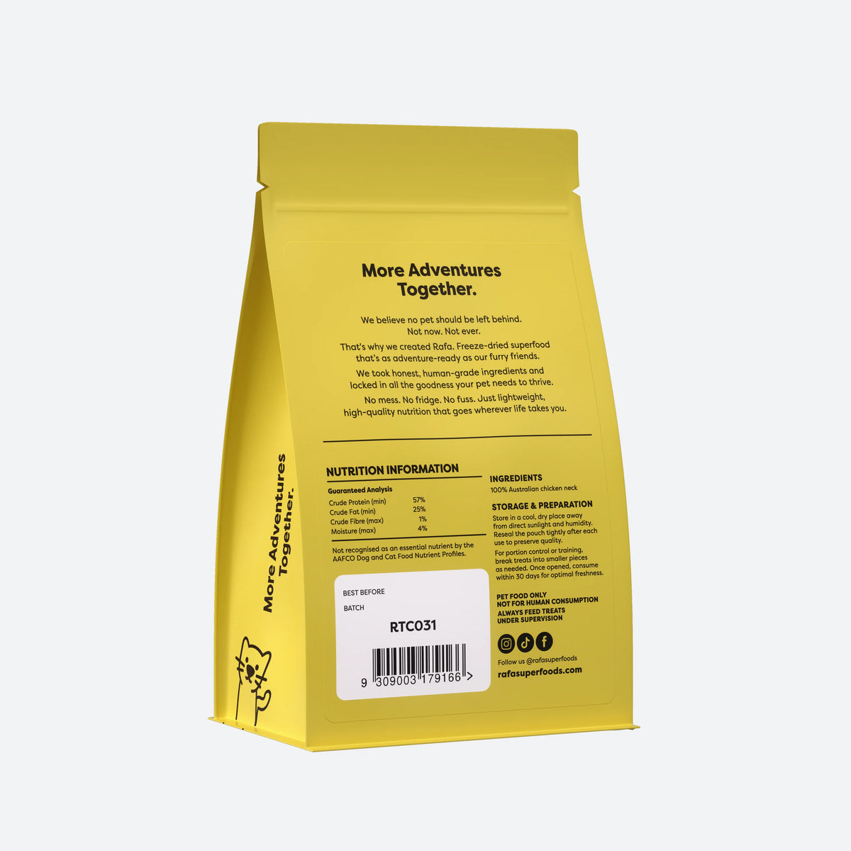 RAFA Raw Freeze-Dried Treats | Human-Grade Chicken Neck 60g