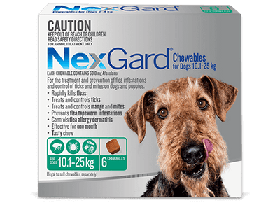 NexGard Flea & Tick Chewables For Medium Dogs (10.1-25Kg)