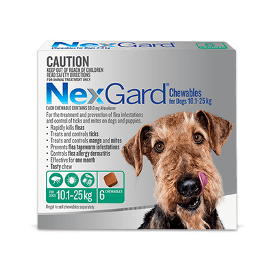NexGard Flea & Tick Chewables For Medium Dogs 10.1-25Kg