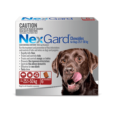 NexGard Flea & Tick Chewables For Large Dogs 25.1-50kg