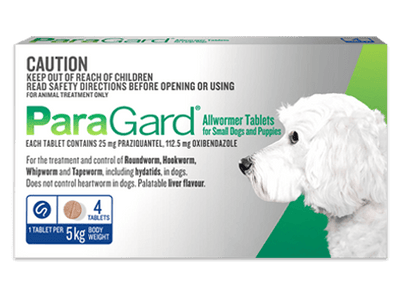ParaGard Allwormer Tablets For Small Dogs Up To 5kg 4 Tablets