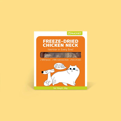 PAWCKET-Freeze Dried Chicken Neck Pet Treats 80g