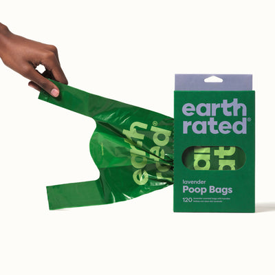 Earth Rated Poo Bags With Easy Tie Handle Bags 120pcs - Lavender Scented