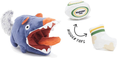 BARK Australian Outbark Collection Tasmanian Neville Chew Squeaky Dog Toy with Hidden Toys